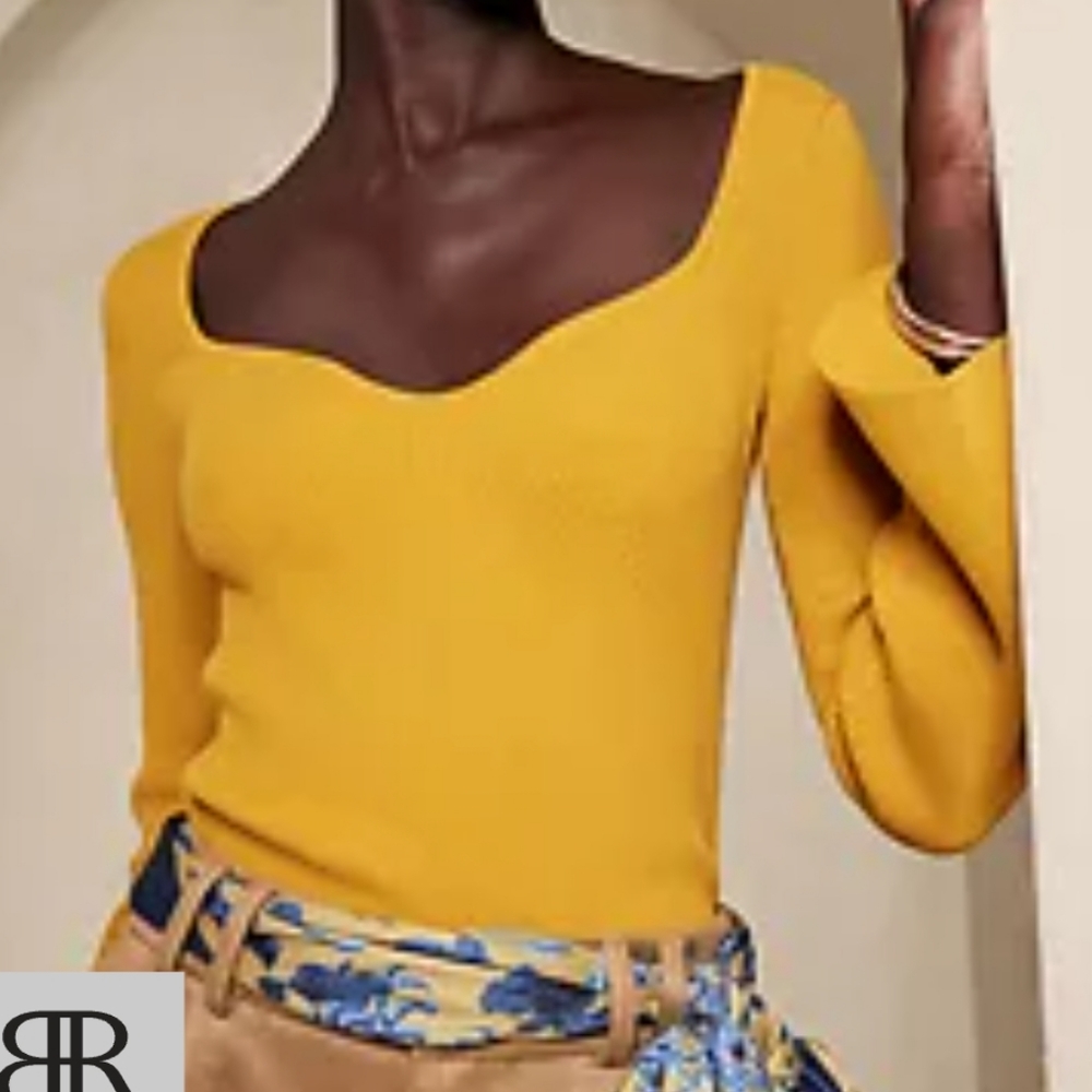NWT Banana Republic Mustard Ribbed Sweater